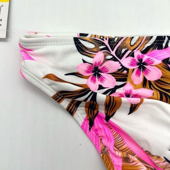 Salt + Cove Women's Tropic Time Printed Cinch-Back Bikini Bottoms Size Medium - Picture 11 of 16